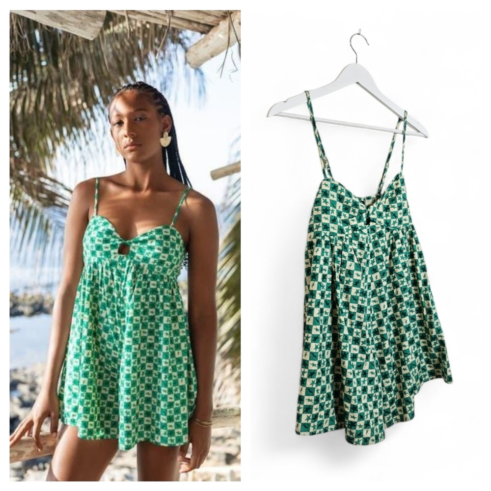 Billabong x Mami Wata Star Print Cutout Romper Twist Front Coastal Size S